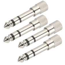 3.5mm to 6.35mm Male to Female Audio Connector 4Pcs Nickel Plated Silver