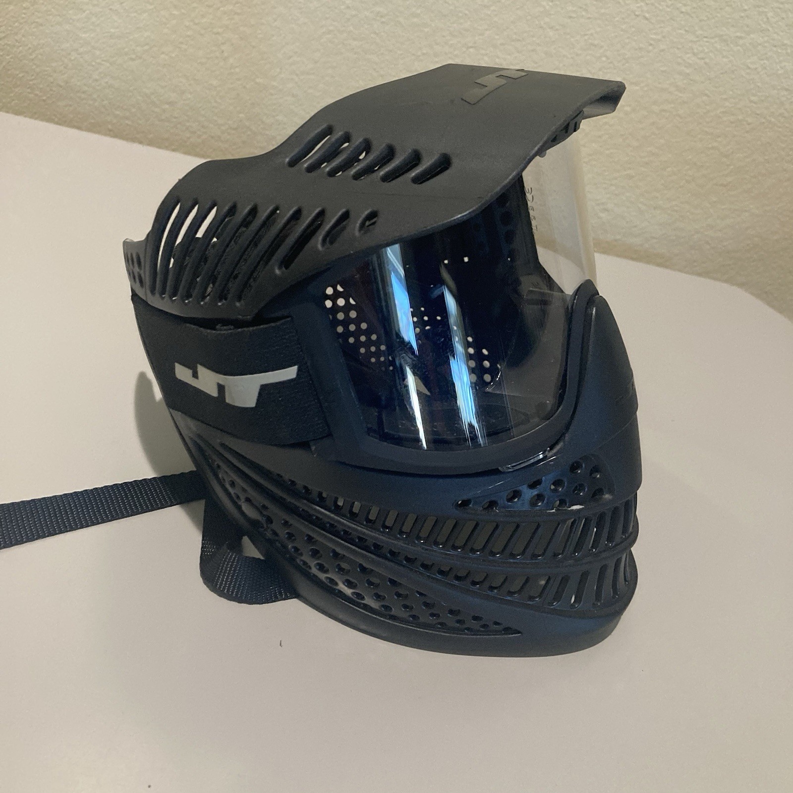 JT Full-Face Paintball Mask Shield Goggles Black Pre Owned