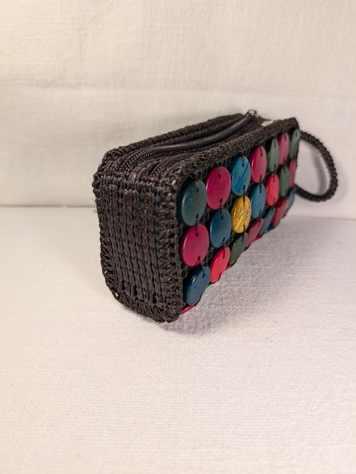 Coconut Shell Breaded Double Pocket Wristlet Mult… - image 3
