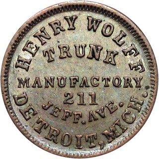 1863 Detroit Michigan Civil War Token Henry Wolff