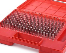 Pin Gauges, Pin Gage Set, M1 0.061  -0.250  190pcs, Minus, Class ZZ, with Stor...