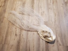 Vintage Wedding Hat Veil Beaded Embroidery Ivory Bridal