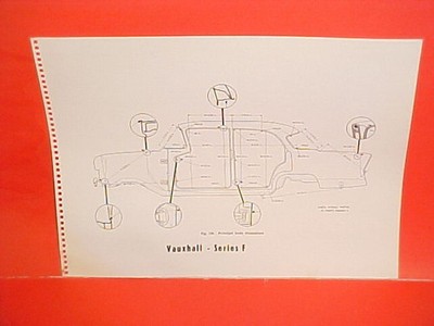 1961 VAUXHALL VICTOR MERCEDES BENZ 180 190 SL 219 220 a S FRAME DIMENSION CHART