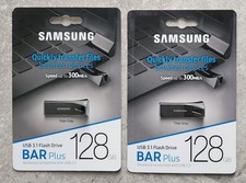 2 SAMSUNG Titan Gray BAR Plus 3.1 USB Flash Drive 128G 300MB/s Speed