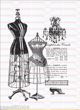 Shabby Vintage Bügelbild French Schneiderpuppe   NO. 220