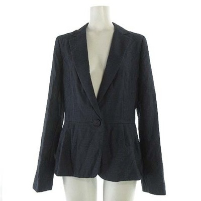 Lanvin Collection Tailored Jacket 1B Silk Blend 38 Medium Navy 
