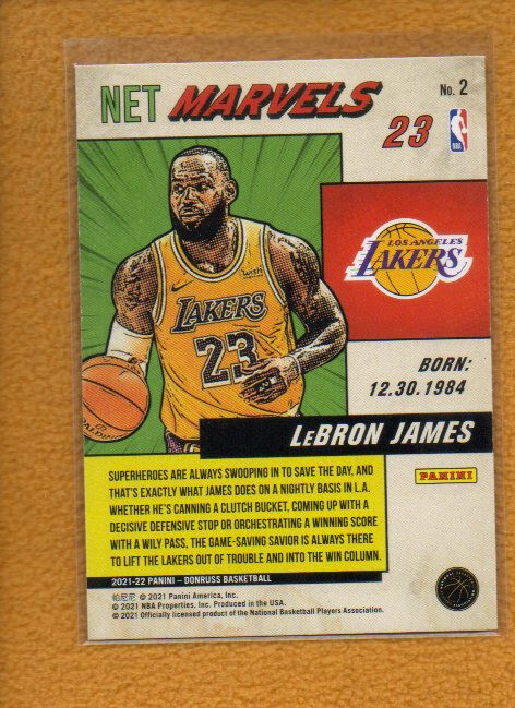 LeBron James 2021-22 Donruss Basketball Net Marvels Press