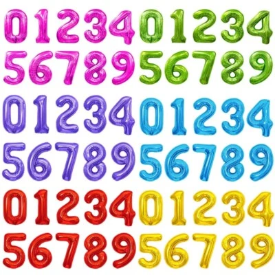 40" Giant Foil Number Balloons 0-9 Helium Air Birthday Party Balloons UK FAST