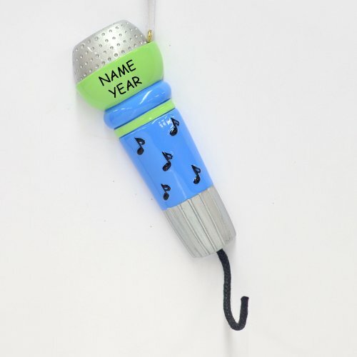 Personalized Music Microphone Christmas Tree Ornament-image