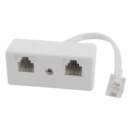 6P4C RJ11-Stecker Auf Dual-Buchse-Adapter FÜR Telefonleitungsteiler K2T72393
