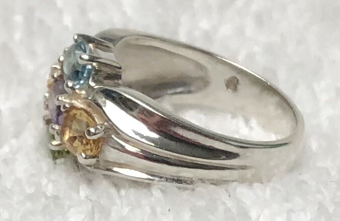 Sterling Silver (925) Multi Gemstone Ring - image 5
