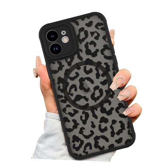 Case [Compatible with MagSafe] Black Leopard Pattern Design Case for iPhone 11