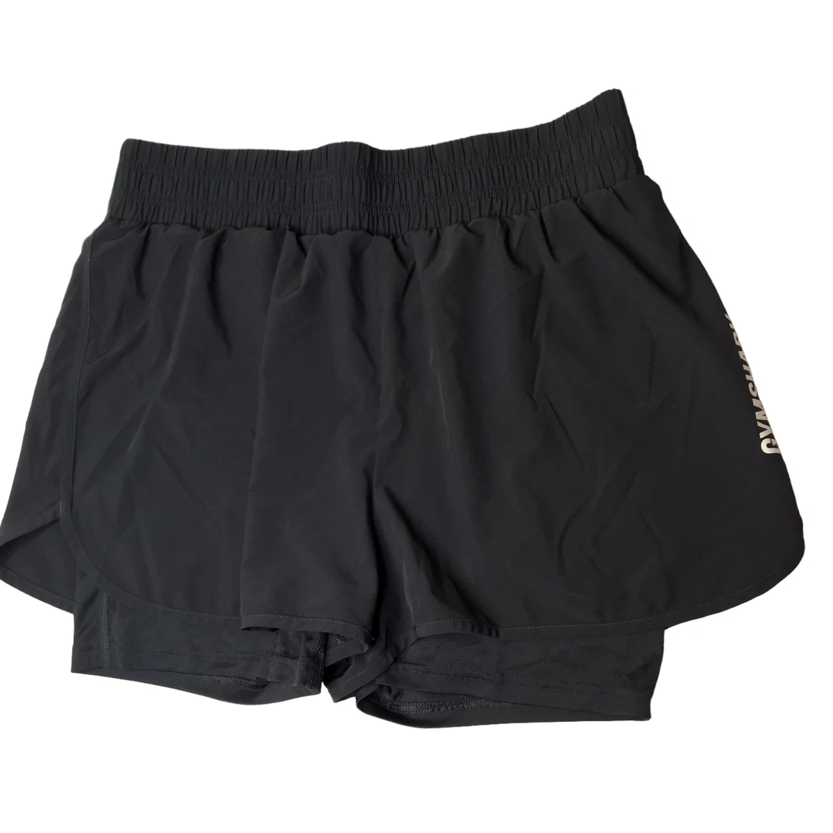 GYMSHARK Shorts Athletic Yoga Black Size Women's Large Lined Liner