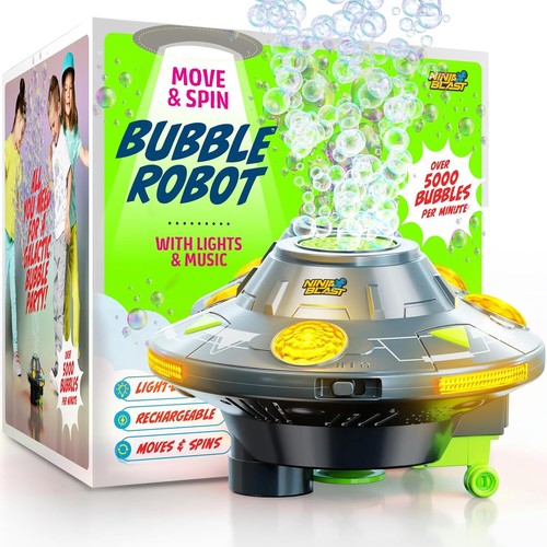 Robot Bubble Machine for Kids - Spins, Moves, Music, Lights - Bubbles ...