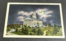 Postcard: Night-Time Scene-State Capitol Building ~ Nashville, Tennessee