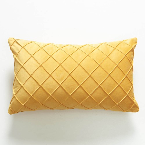 Lumbar Pillow Cover 12x20 Inch Pleated Decorative Soild Velvet Throw Pillow Case - Picture 14 of 22