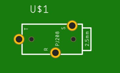 Eagle/Fusion 360 - Device Library - PJ208 - Through Hole PCB Mount 2.5mm - 3 Pin