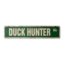 DUCK HUNTER Vintage Street Sign Metal Plastic hunting shot gun decoys