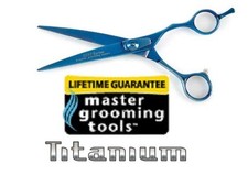 Master Pet Grooming PRO TITANIUM STRAIGHT SHEARS SCISSORS Pet Dog Cat 4 SIZES