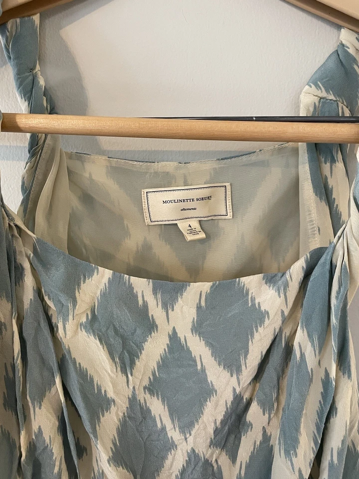 Vestido para mujer Moulinette Soeurs 100 % seda estampado de diamantes 4 Foto 3 de 4