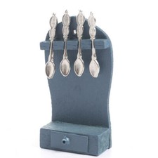 Dollhouse Miniature Spoon Display Cabinet  30 Pieces