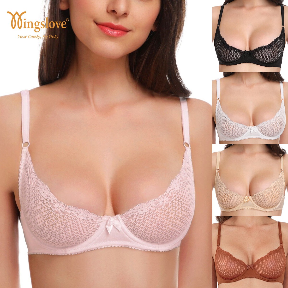 Women's Sexy Lingerie Unpadded Bra See Through Lace Sheer Brassiere Underwear Women's Sexy Lingerie Unpadded Bra See Through Lace Sheer Brassiere Underwear