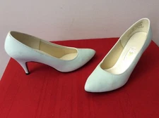 Dyeable Pumps Light Turquoise  7AA Fabric Classics Heels (b36)