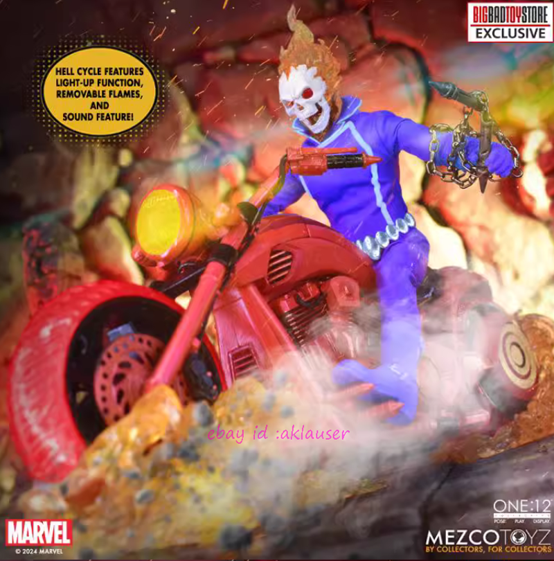 Mezco Toyz 1/12 Ghost Rider & Hell Cycle Bbts Exclusive Action