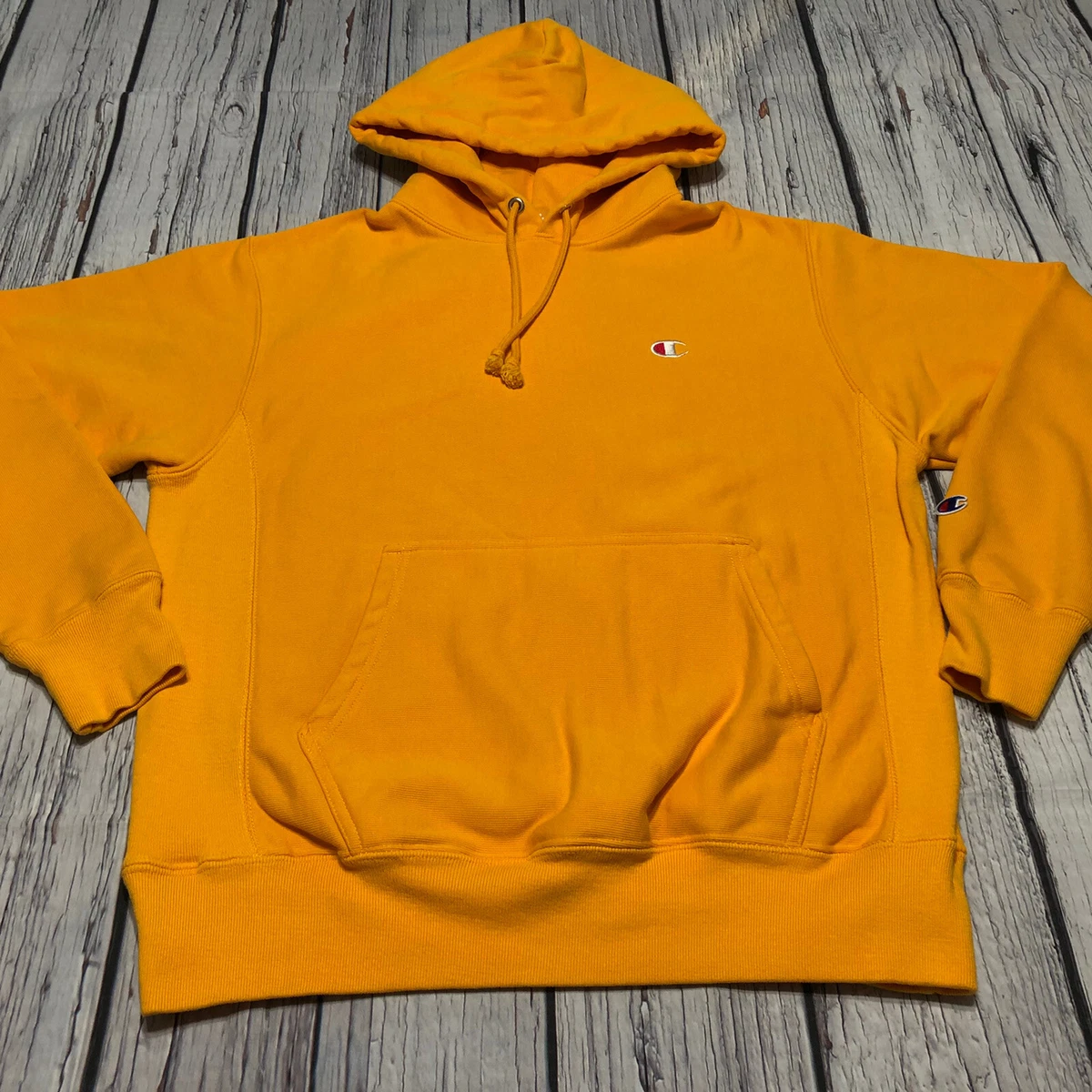 Yellow champion reverse weave deals hoodie