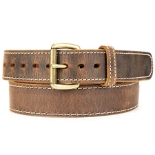 Reinforced Steel Core Double Thick American Bison Leather Gun Holster CCW Belt