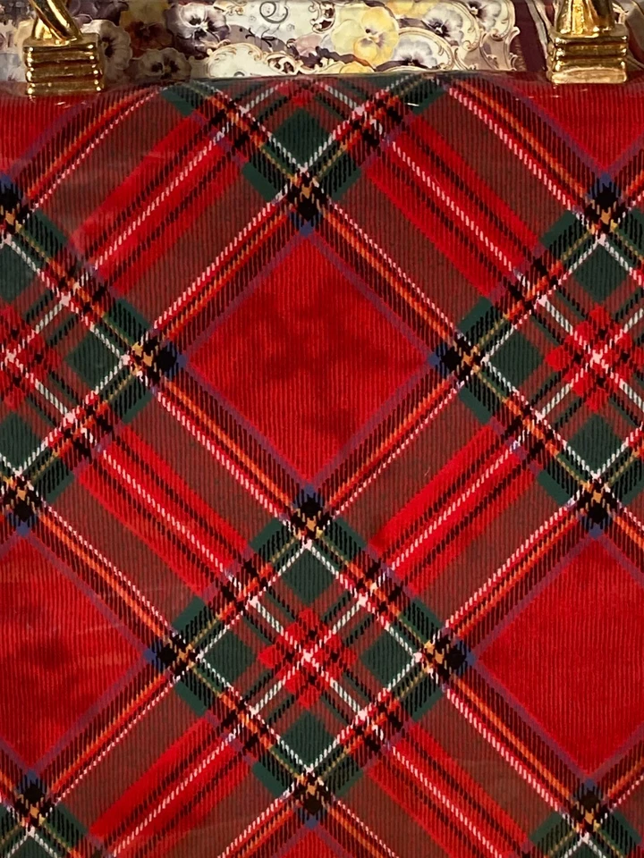 Mini bolso de mano vintage años 90 rojo verde a cuadros asa superior despistada cartera retro Foto 3 de 4