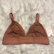 Lively Medium Bralette Matte Rose Crochet Lace Wireless Back Closure NEW