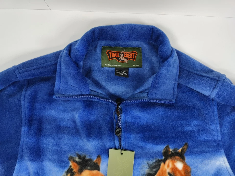 Nova com etiquetas Jaqueta de Cavalo de Lã Trail Crest Zíper Completo Estampa Total Tamanho Médio Drake - Imagem 2 de 4