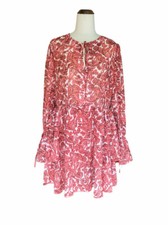 Dress Tiered Sz 16 Plus Size In The Style NWT Coral Paisley Saffron Barker Frill