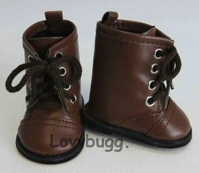 LOVVBUGG Doll Clothes for 18" American Girl Brown Work Pioneer Boots Victorian Riding