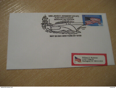 NEW YORK 2001 USS John F. Kennedy (CV-67) Fleet Week Flagship Memorial Ship Canc