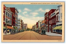 Newport News Virginia VA Postcard Washington Avenue Looking North c1940's Cars