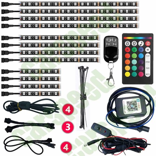 12X RGB Motorcycle LED Light Kit APP+Remote Neon Glow Strip for Harley-Davidson - Picture 12 of 12