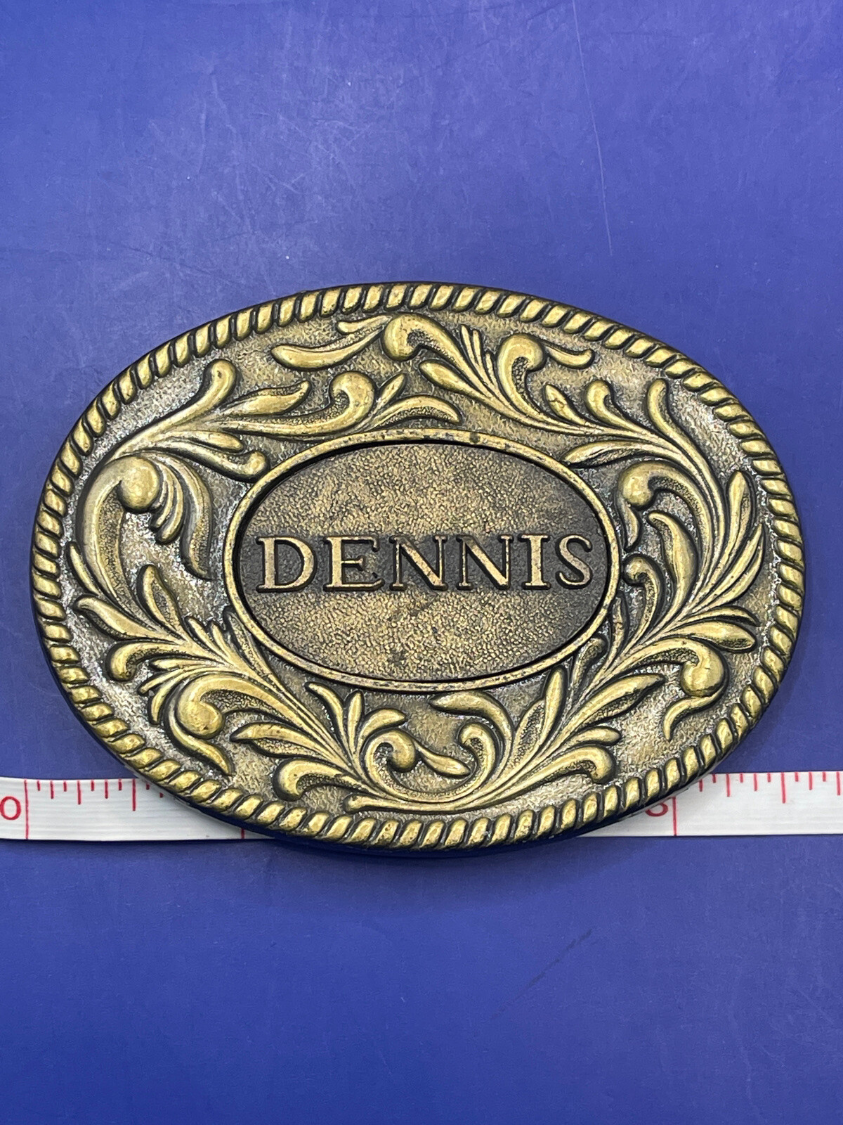 Vintage 1977 The Kinney Co Belt Buckle “Dennis” N… - image 3