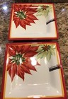 Tabletops Unlimited Celebration 8” Poinsettias 2 Salad Plates Christmas holiday — photo 1