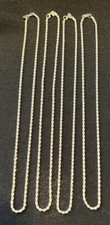 Italian Solid Sterling Silver Rope Link Chain Necklace 925 Silver Chain UNISEX
