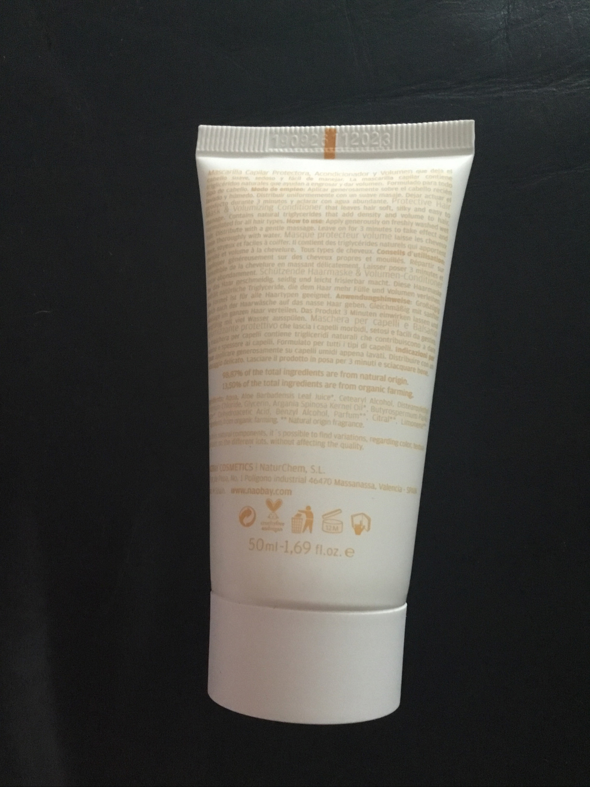 Naobay Organic Protective Hair Mask Volume Conditioner 50ml Travel