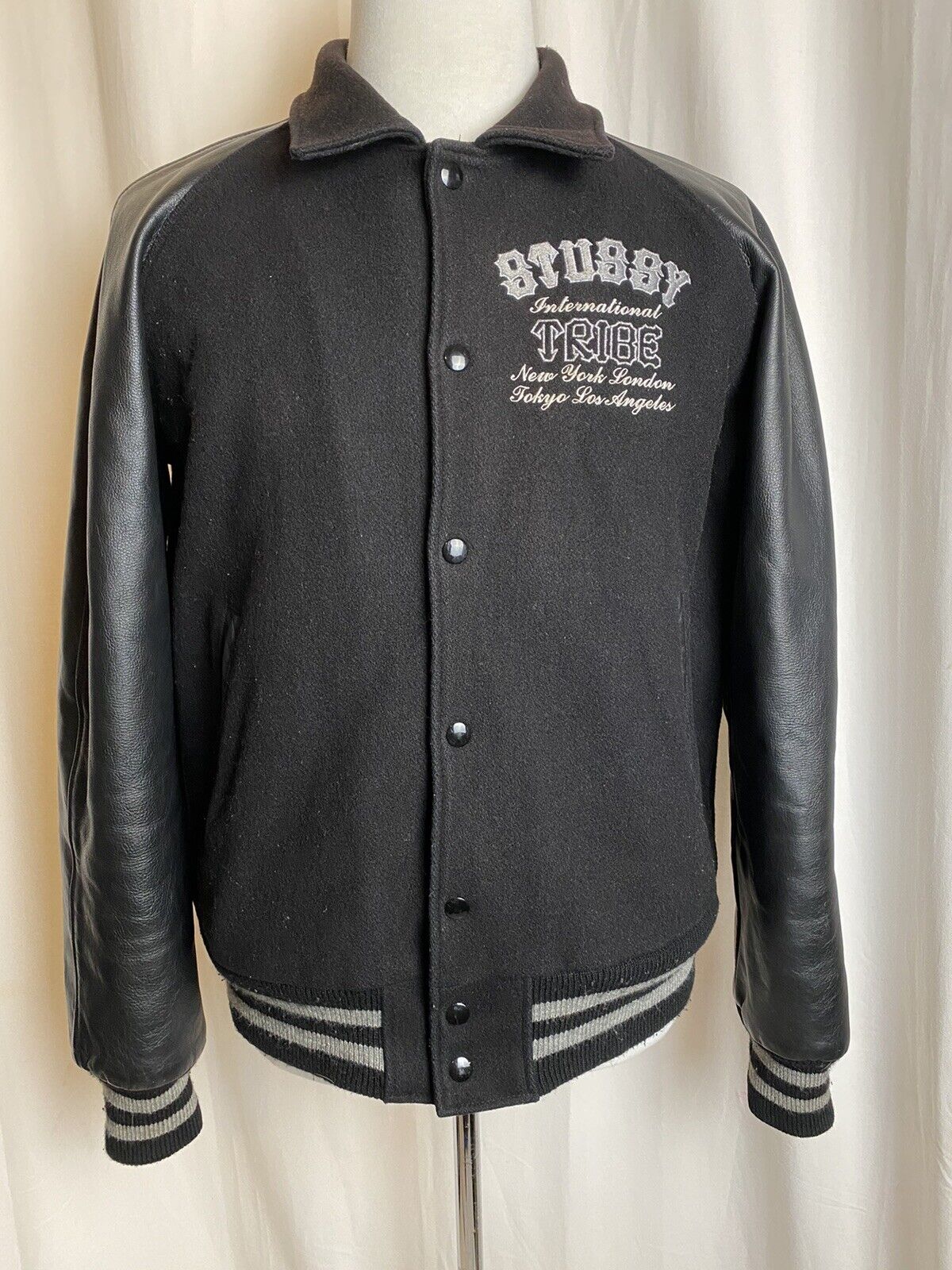 Stussy International Tribe Leather Wool Varsity Jacke… - Gem