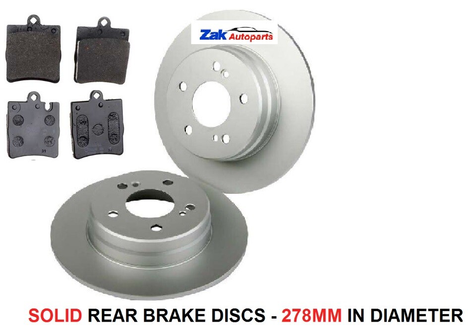 FOR MERCEDES C CLASS C200 C220 CDI (0107) 2 REAR BRAKE DISCS AND PADS