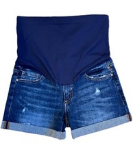 Pinkblush Maternity Shorts Blue Cuffed Denim ...
