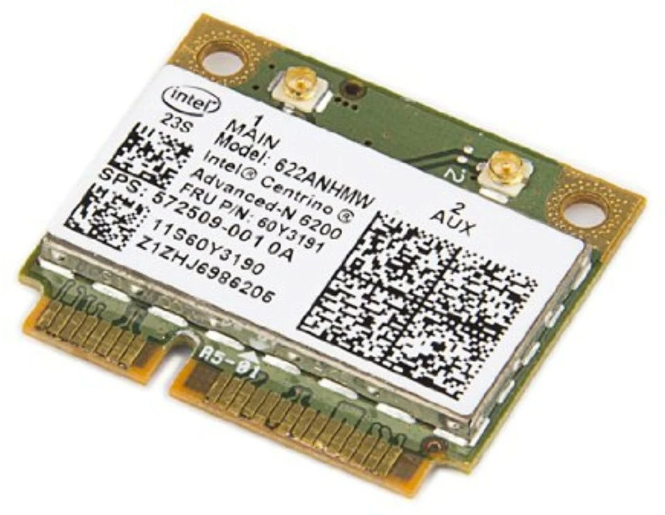 Intel 6200 622ANHMW AGN 802.11n WiFi Mini Card - 572509-001 60Y3191 - Image 2 of 2