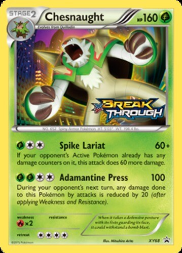 1x Chesnaught - XY68 - XY BREAKThrough Prerelease Promo - Holo Moderately Played
