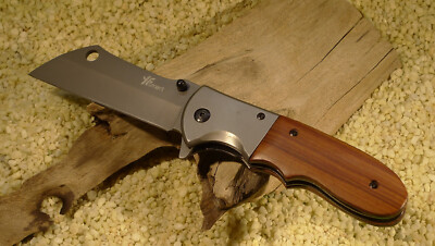 Klappmeser YF Smart mit Holzgriff, Klinge 5CR 15 MoV-Stahl, Neu !