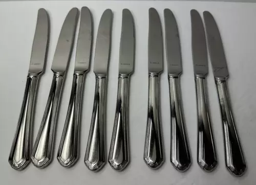 Set 9 Lenox ARCHWAY 18/10 Stainless Glossy Dinner KNIVES Silverware