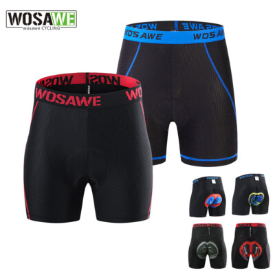 WOSAWE Men Cycling Shorts MTB Road Bike Underwear Gel Padding Bicycle  Underpants UK